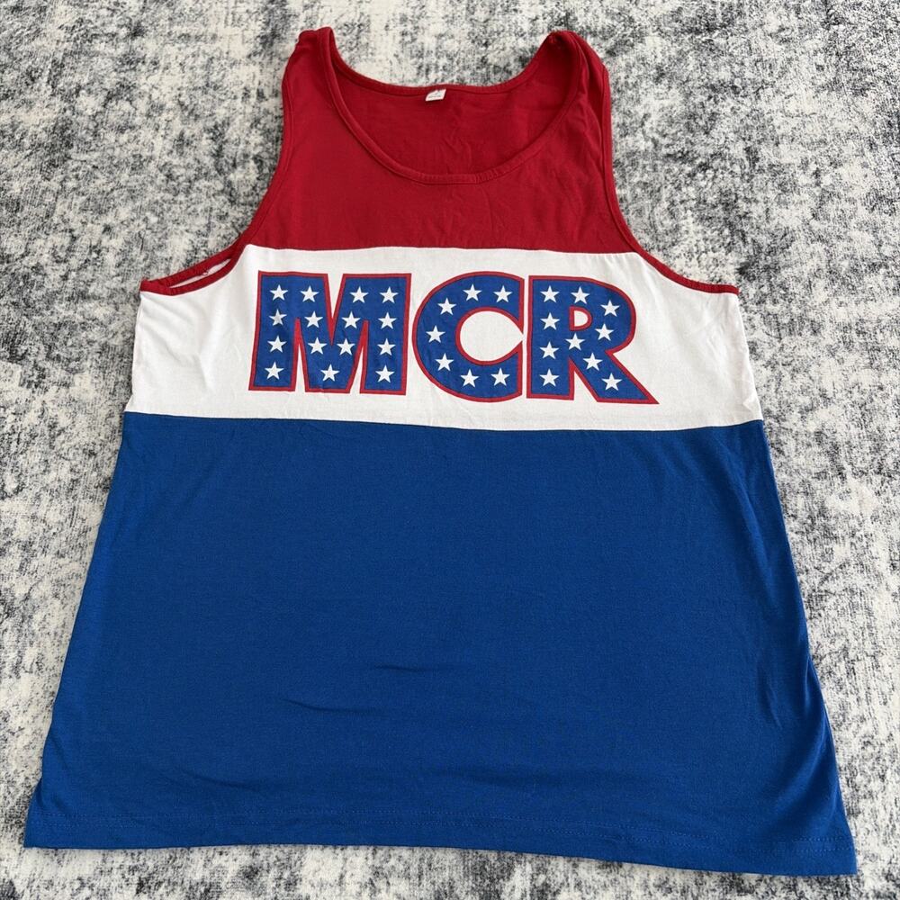Mikey Way Danger Days Tank Top My Chemical Romance MCR Men's Small American Flag